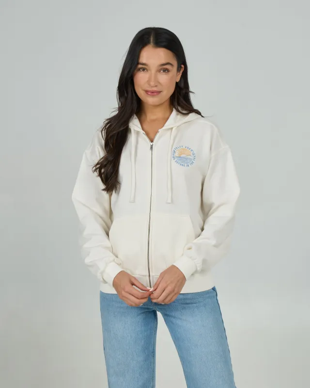Rays Zip Hoodie - Off White made by Salty Crew