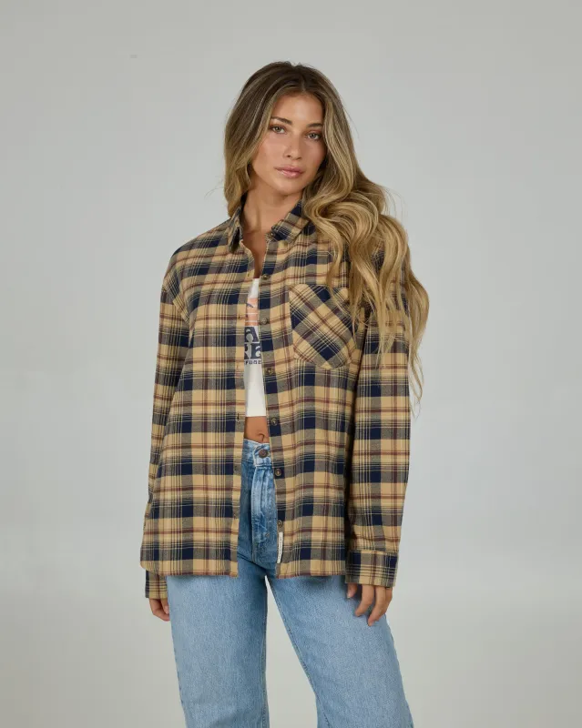 Shore Break Flannel - Khaki made by Salty Crew