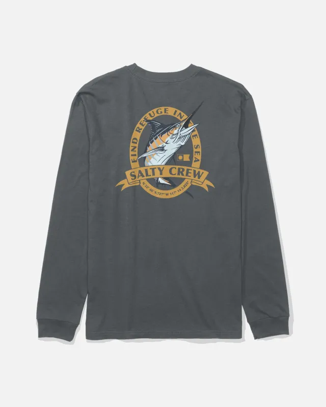 Bill Club Long Sleeve Tee - Charcoal made by Salty Crew