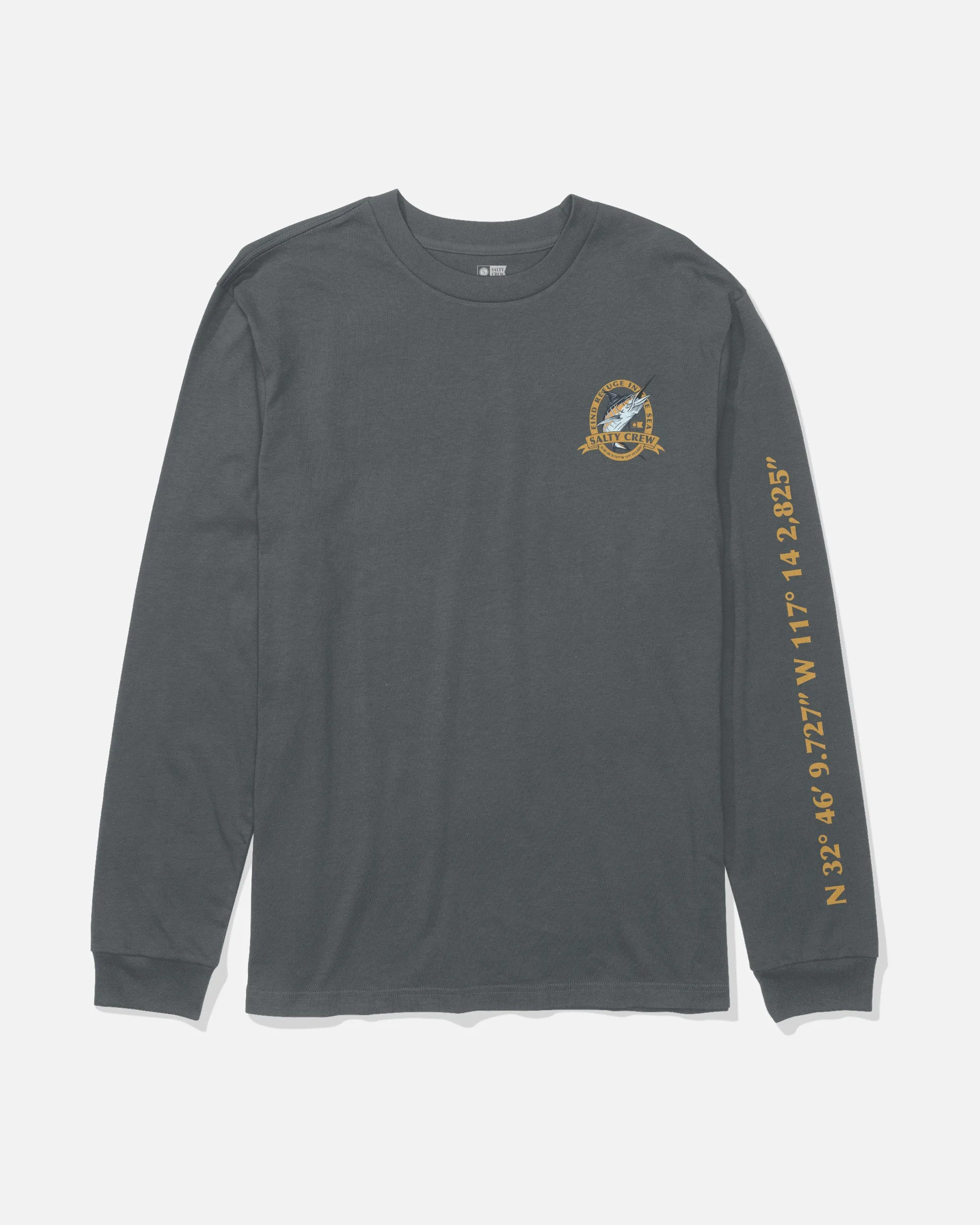 Bill Club Long Sleeve Tee - Charcoal sold by Salty Crew product image thumbnail 2