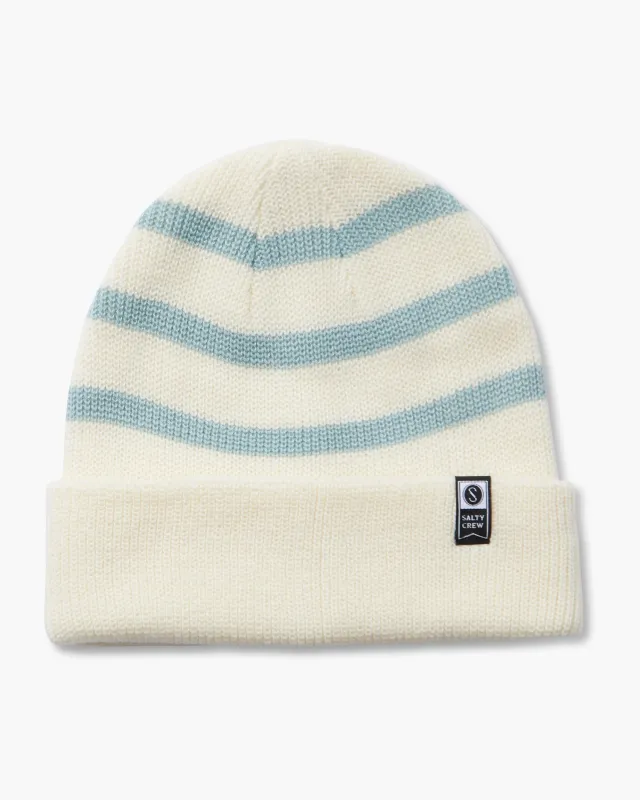 Lighthouse Beanie - Off White/Cloud Blue made by Salty Crew