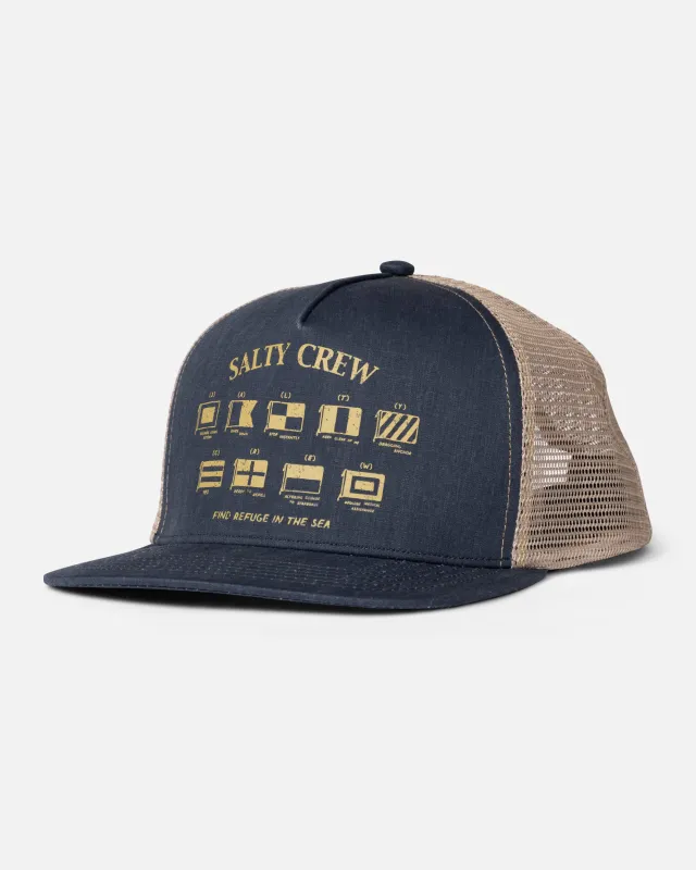 Good Times Foamie Trucker Hat - Midnight Navy made by Salty Crew