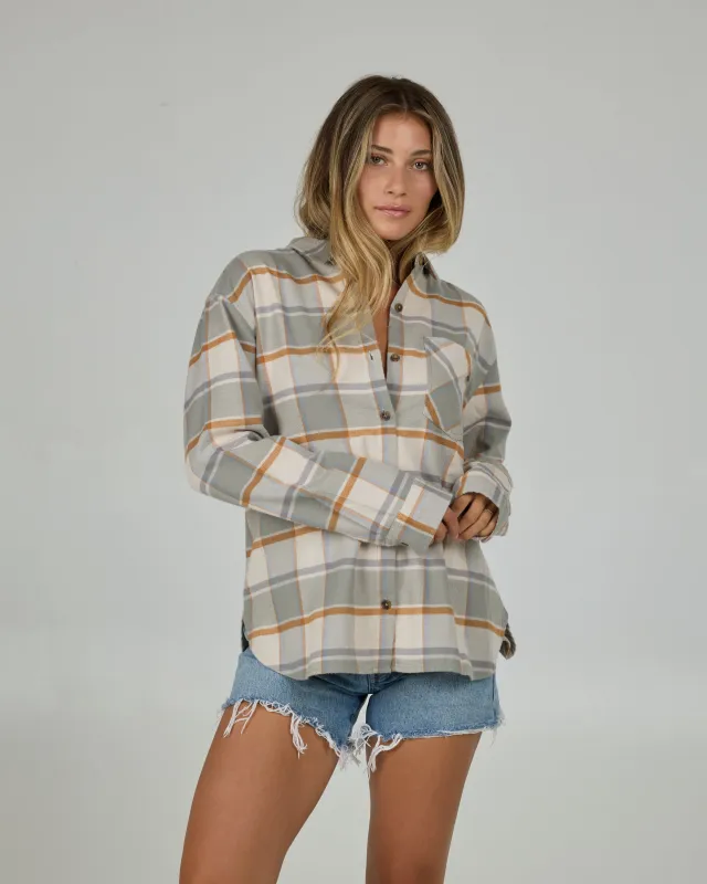 Shore Break Flannel - Clay Grey made by Salty Crew