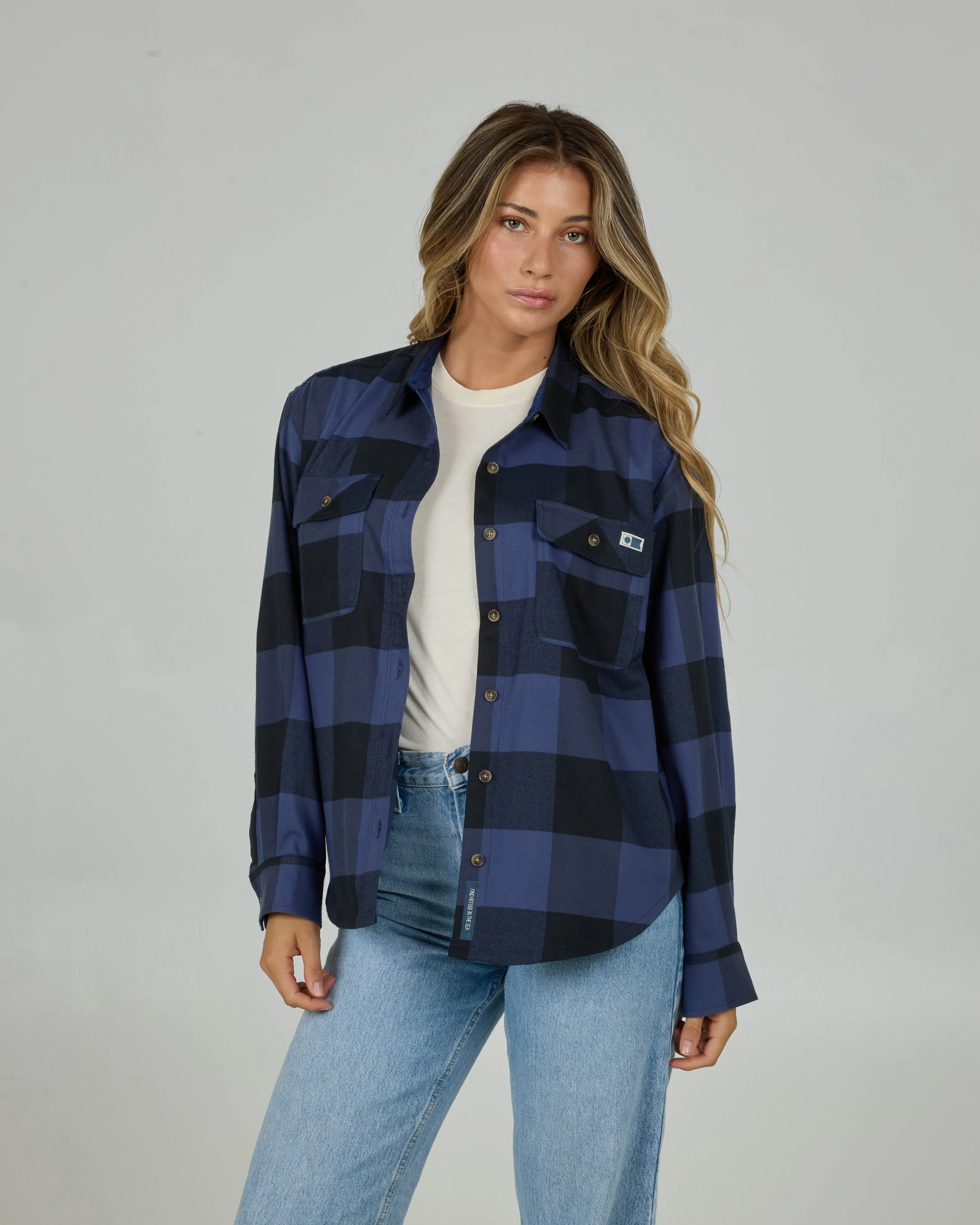 Fathom Flannel - Indigo sold by Salty Crew