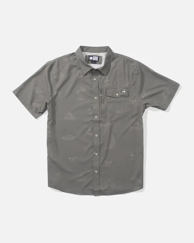 Helmsman UV Button Up - Olive made by Salty Crew
