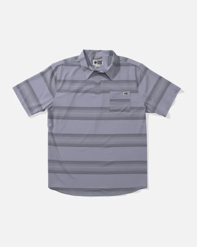 Sundown Perforated Polo - Light Grey made by Salty Crew