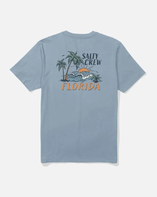 Right Coast Tee - Blue Fog made by Salty Crew