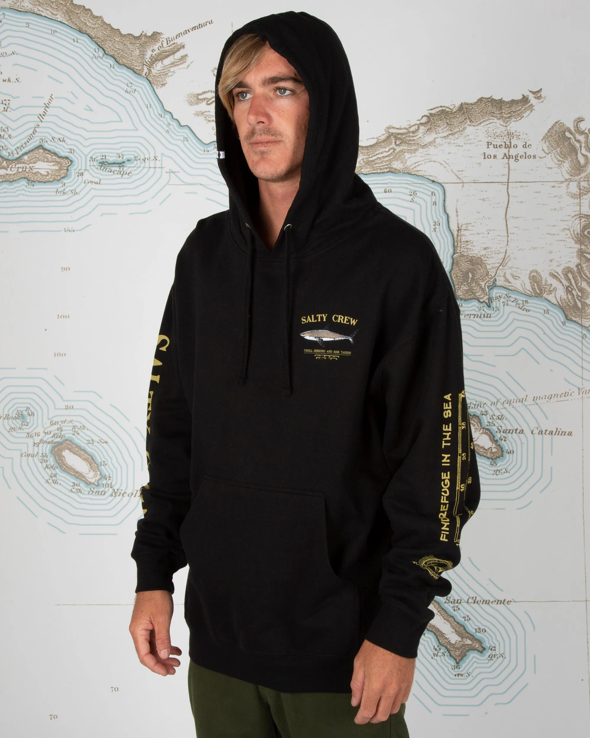 Bruce Fleece Hoodie - Black sold by Salty Crew product image thumbnail 3