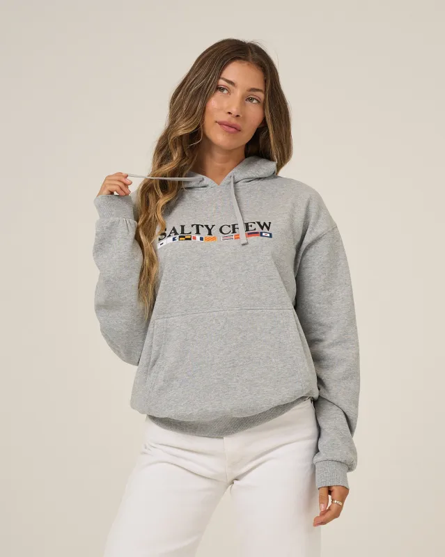 Flag Hoodie - Athletic Heather made by Salty Crew