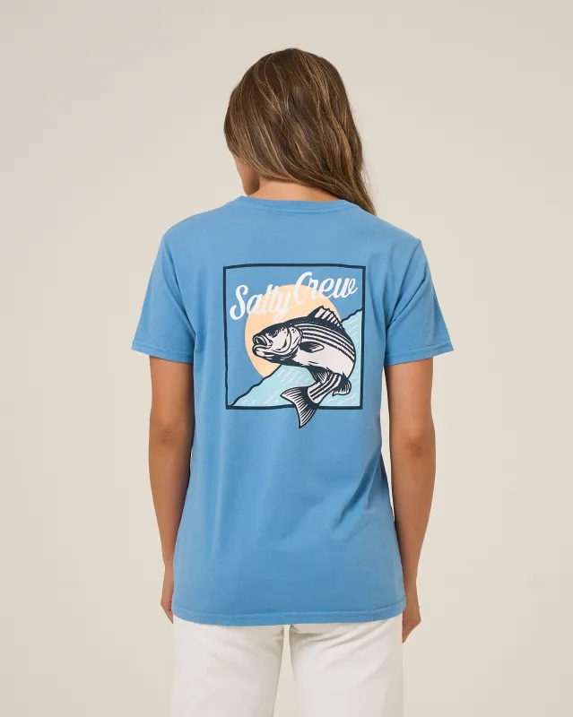 Fish Stamp Boyfriend Tee - Ash Blue made by Salty Crew