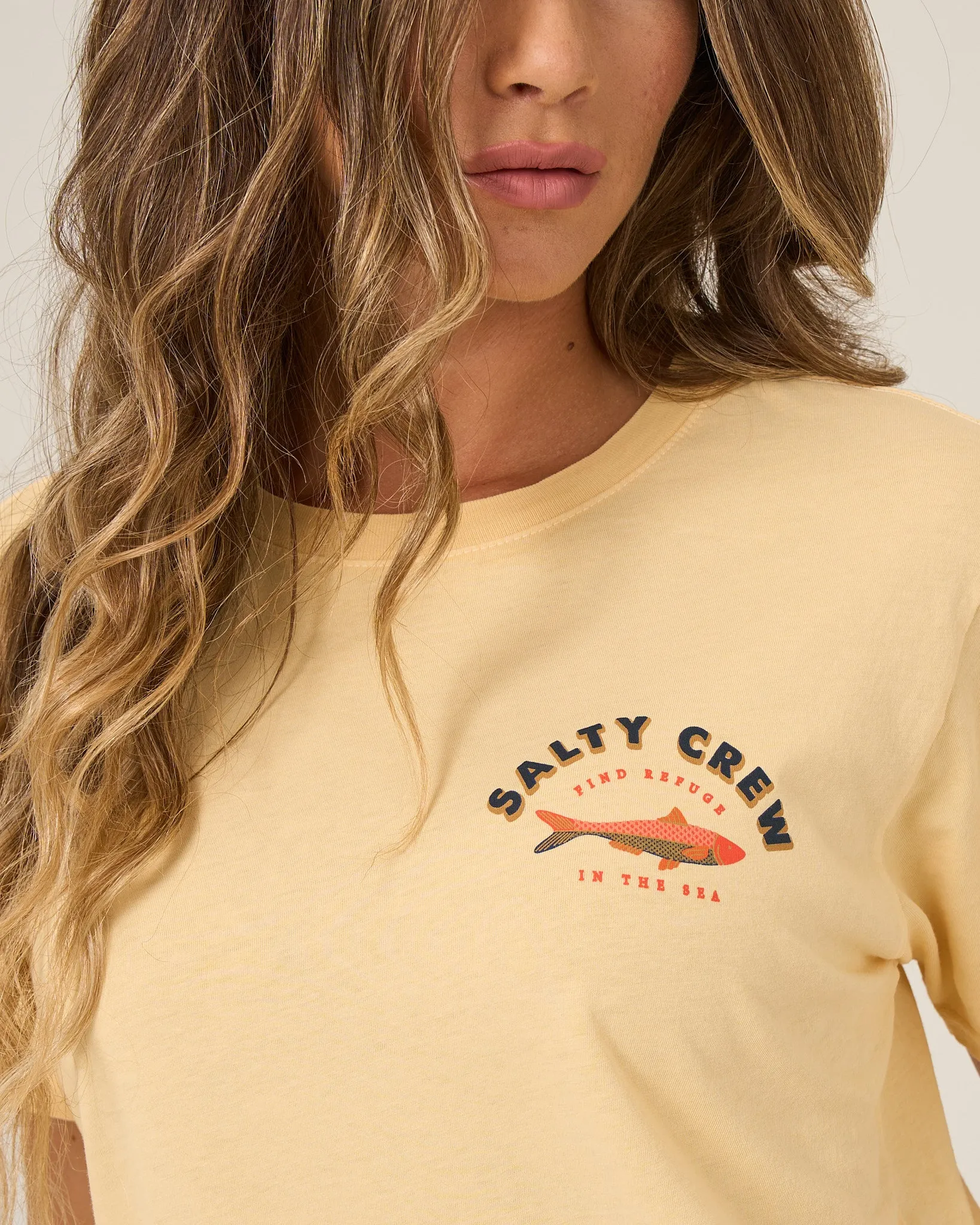 Salty Sardine Boyfriend Tee - Custard sold by Salty Crew product image thumbnail 3