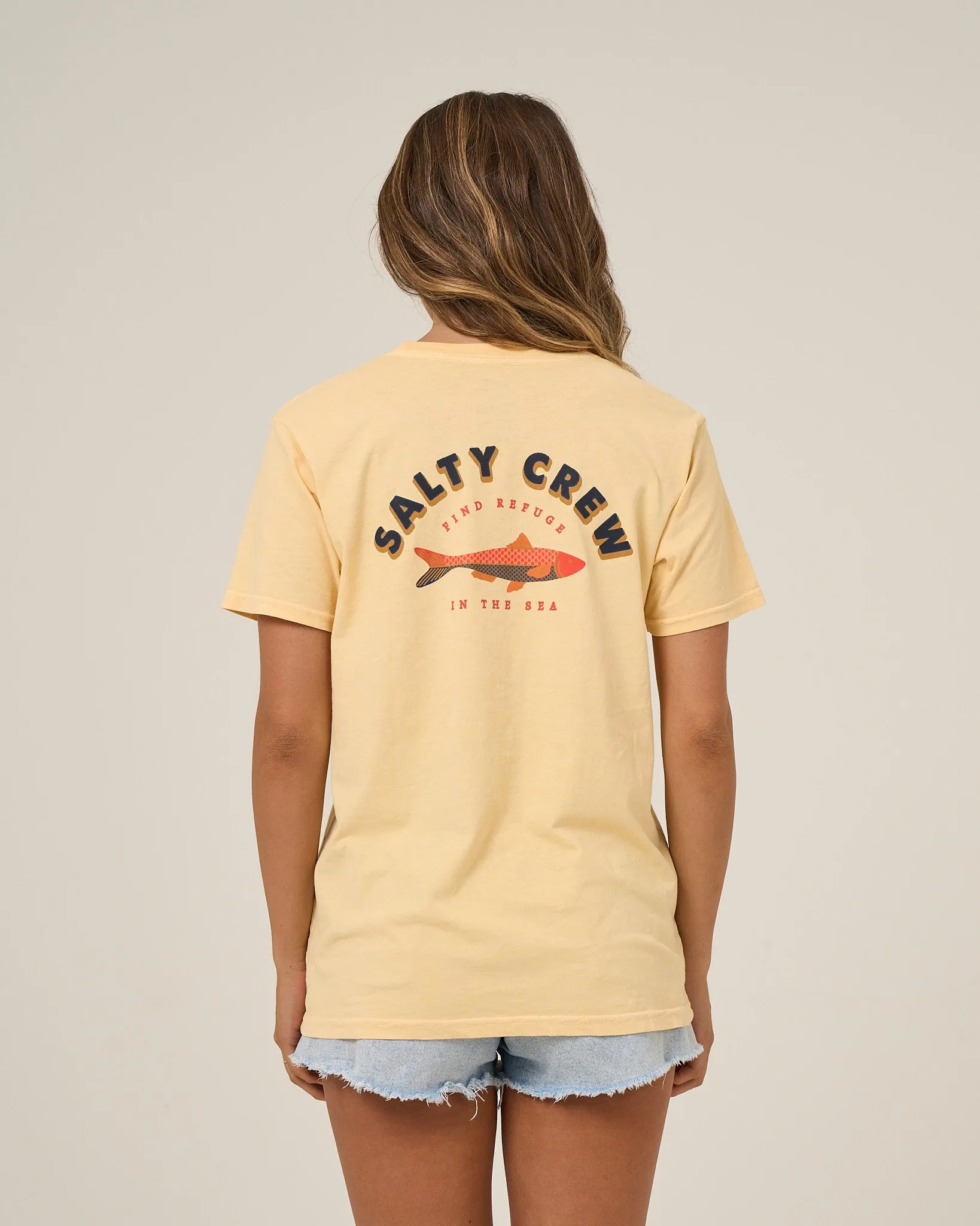 Salty Sardine Boyfriend Tee - Custard sold by Salty Crew