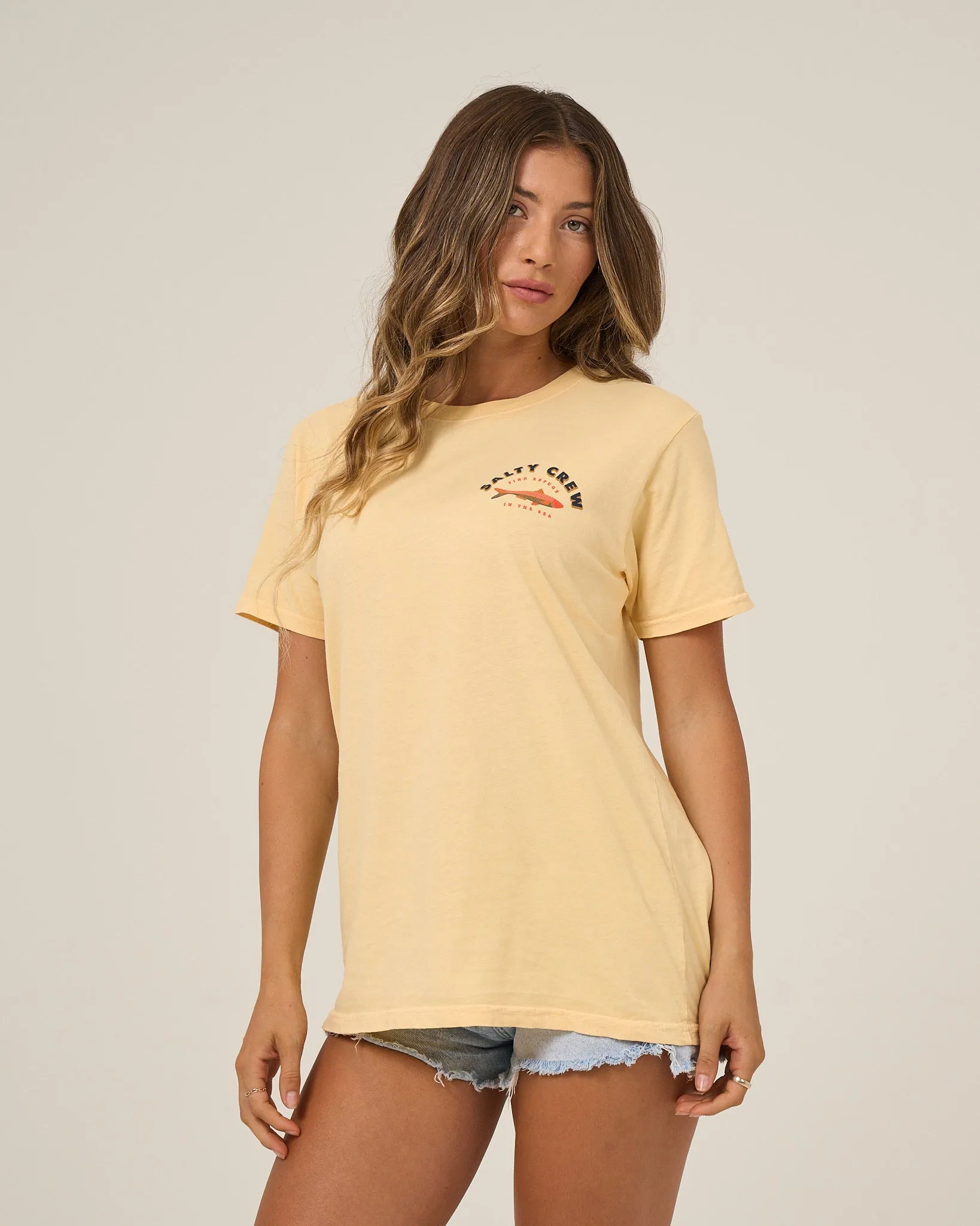 Salty Sardine Boyfriend Tee - Custard sold by Salty Crew product image thumbnail 2
