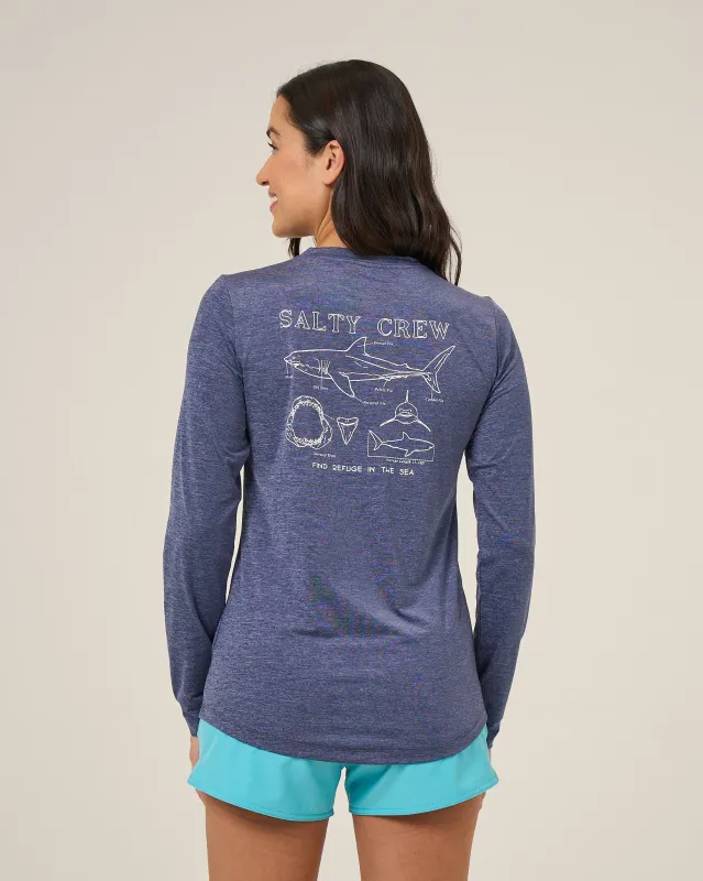 Shark Anatomy Sunshirt - Bright Navy made by Salty Crew