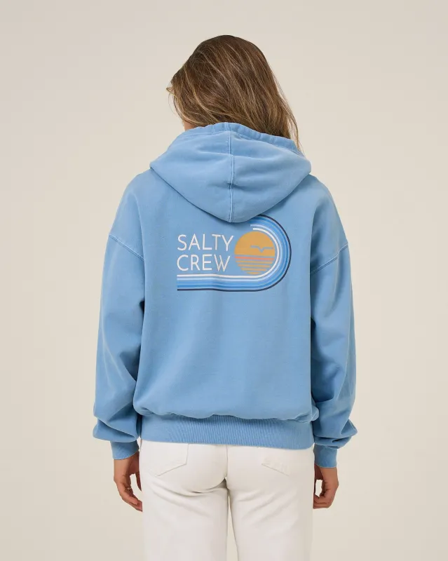 Ombre Wave Hooded Zip - Ash Blue made by Salty Crew