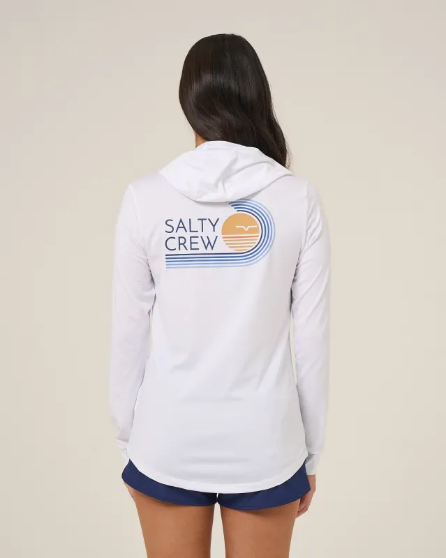 Ombre Wave Hood Sunshirt - White made by Salty Crew