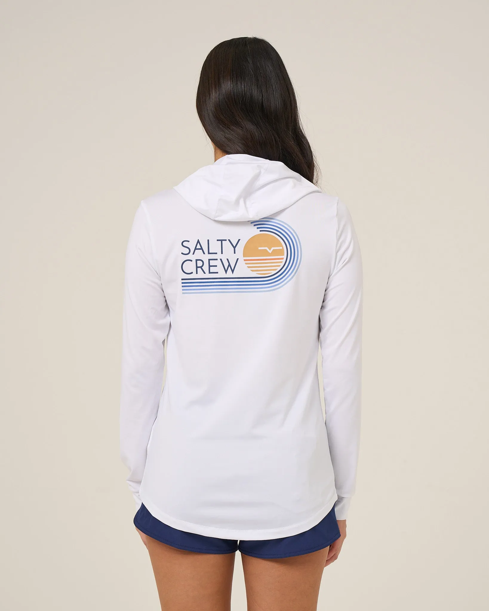 Ombre Wave Hood Sunshirt - White sold by Salty Crew