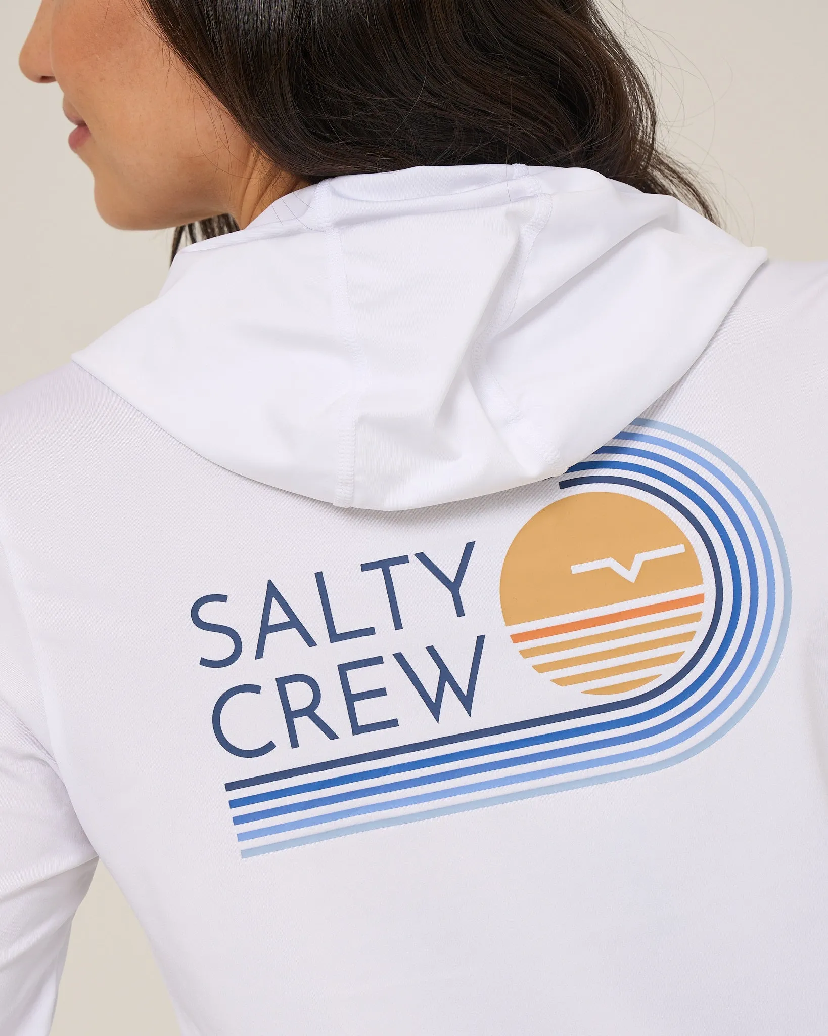 Ombre Wave Hood Sunshirt - White sold by Salty Crew product image thumbnail 4