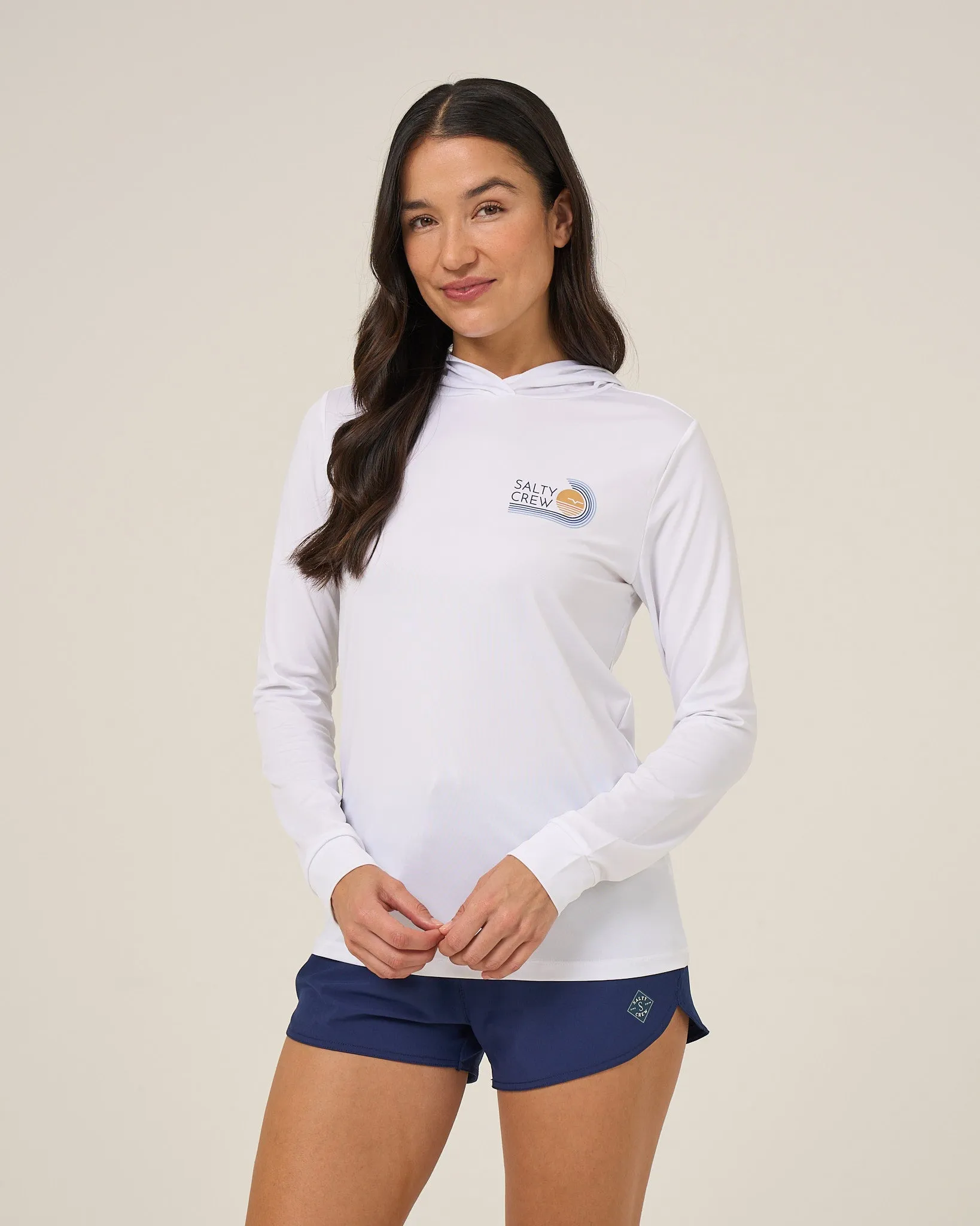 Ombre Wave Hood Sunshirt - White sold by Salty Crew product image thumbnail 2