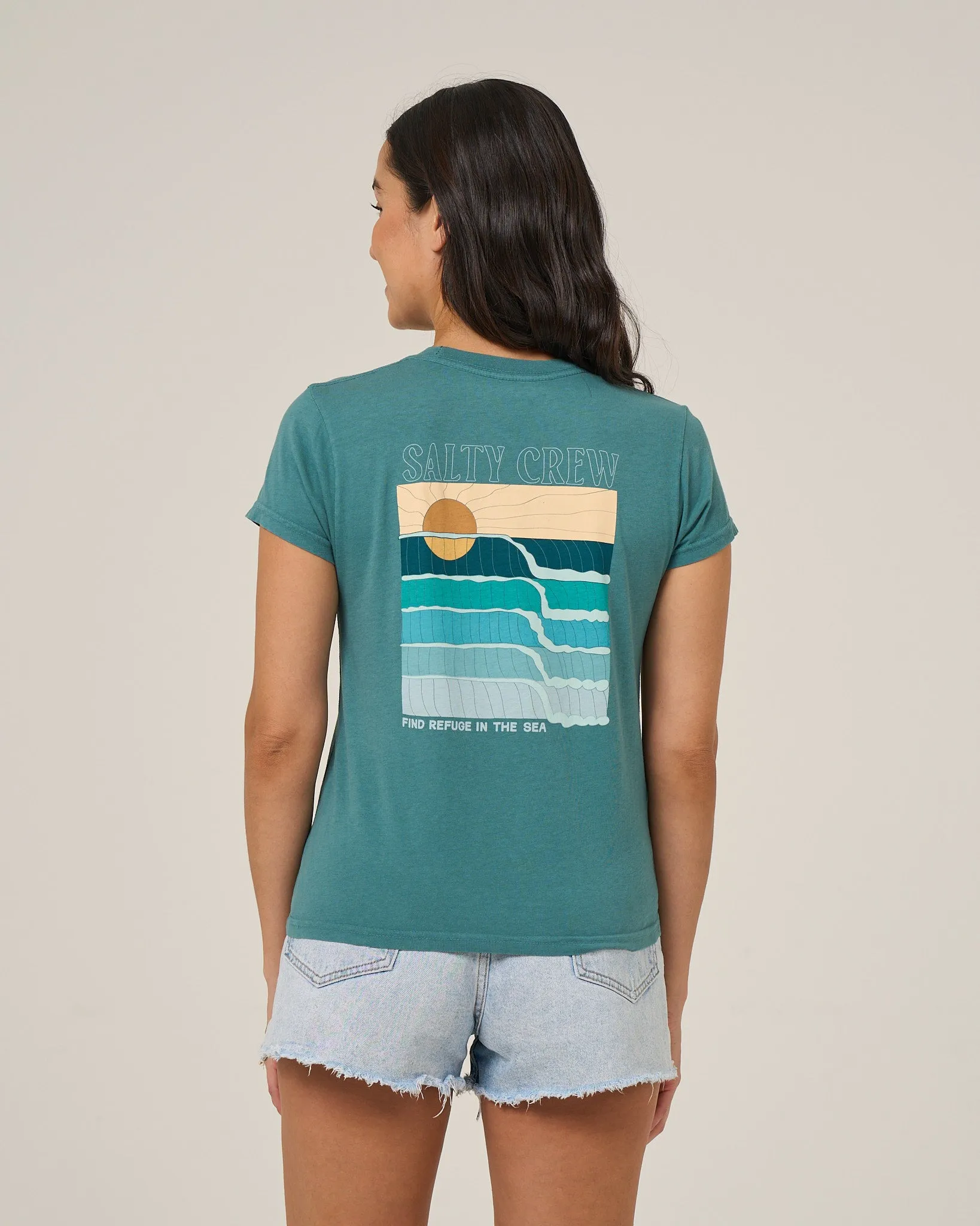 Retro Wave Modern Tee - Teal sold by Salty Crew
