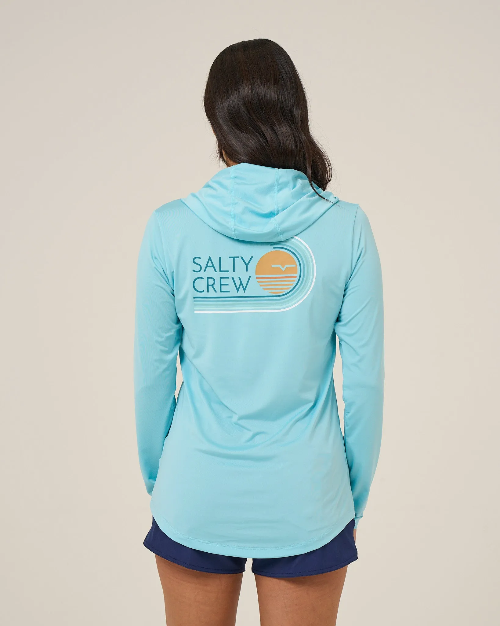 Ombre Wave Hood Sunshirt - Aquamarine sold by Salty Crew