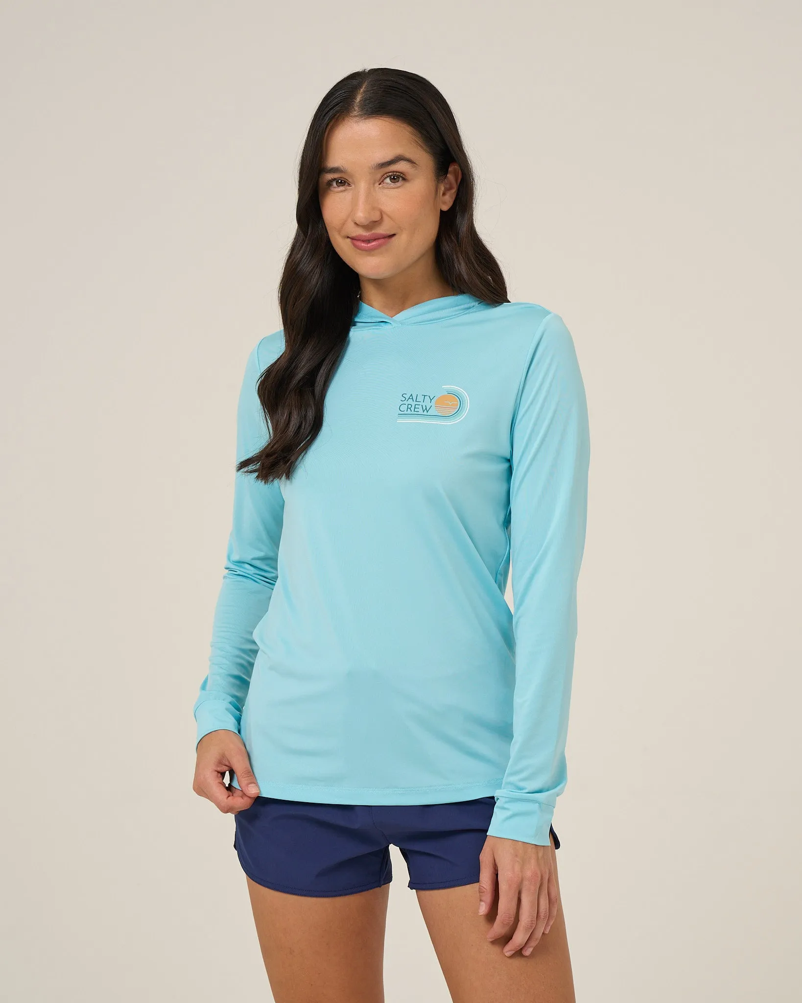 Ombre Wave Hood Sunshirt - Aquamarine sold by Salty Crew product image thumbnail 2