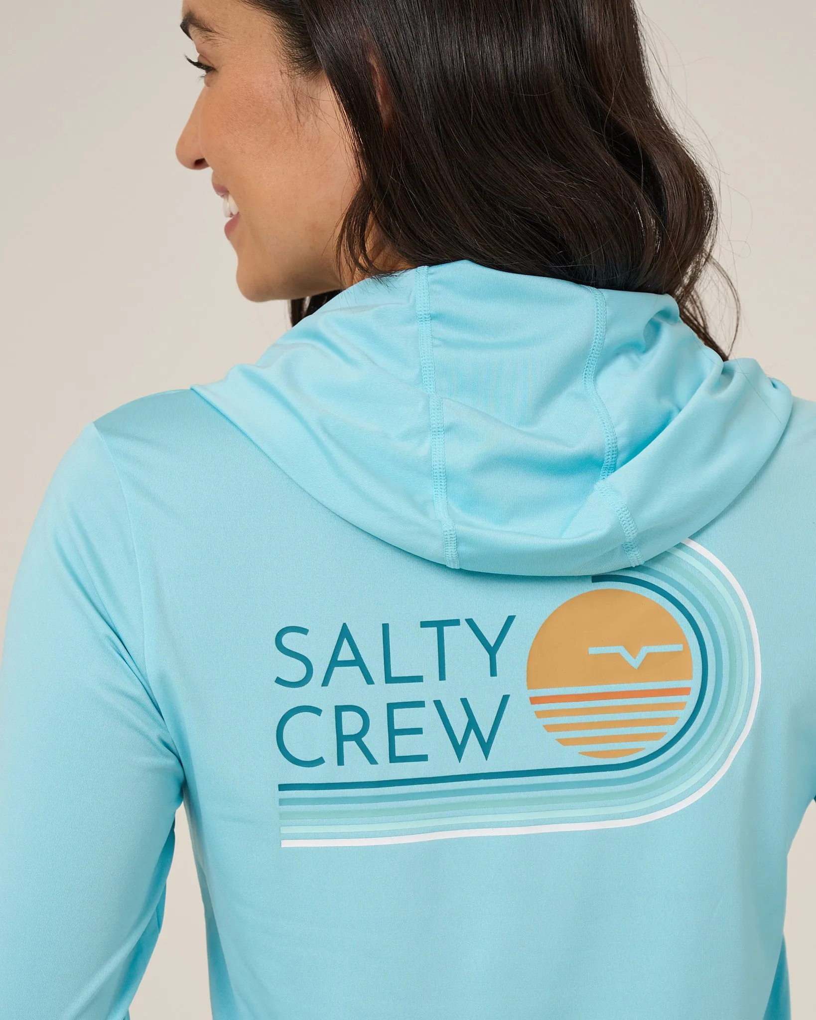 Ombre Wave Hood Sunshirt - Aquamarine sold by Salty Crew product image thumbnail 4