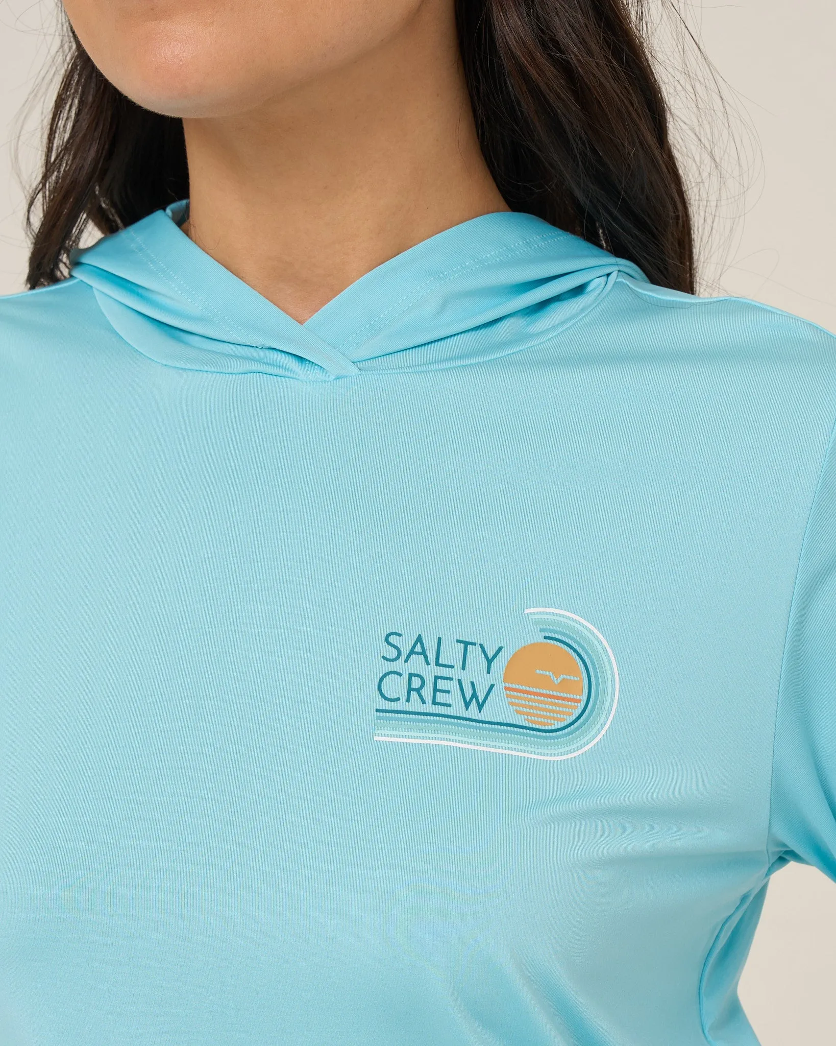 Ombre Wave Hood Sunshirt - Aquamarine sold by Salty Crew product image thumbnail 3