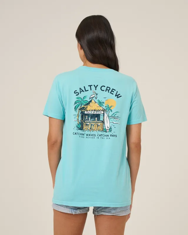 Beach Hut Boyfriend Tee - Aquamarine made by Salty Crew