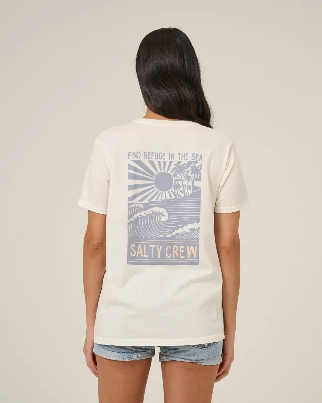 Rise And Smile Boyfriend Tee - Off White made by Salty Crew