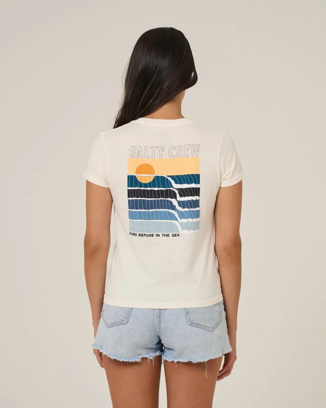 Retro Wave Modern Tee - Off White made by Salty Crew