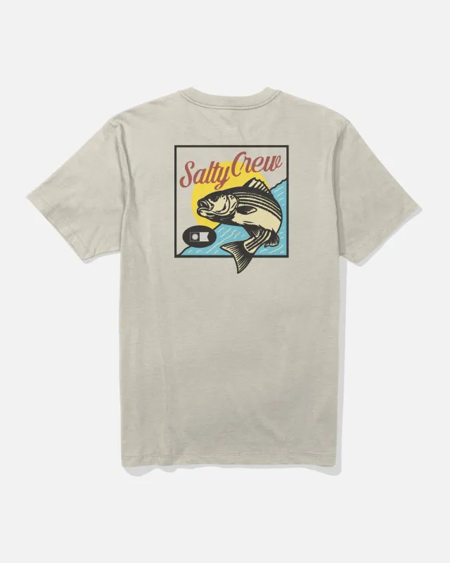 Striped Crew Tee - Bone made by Salty Crew