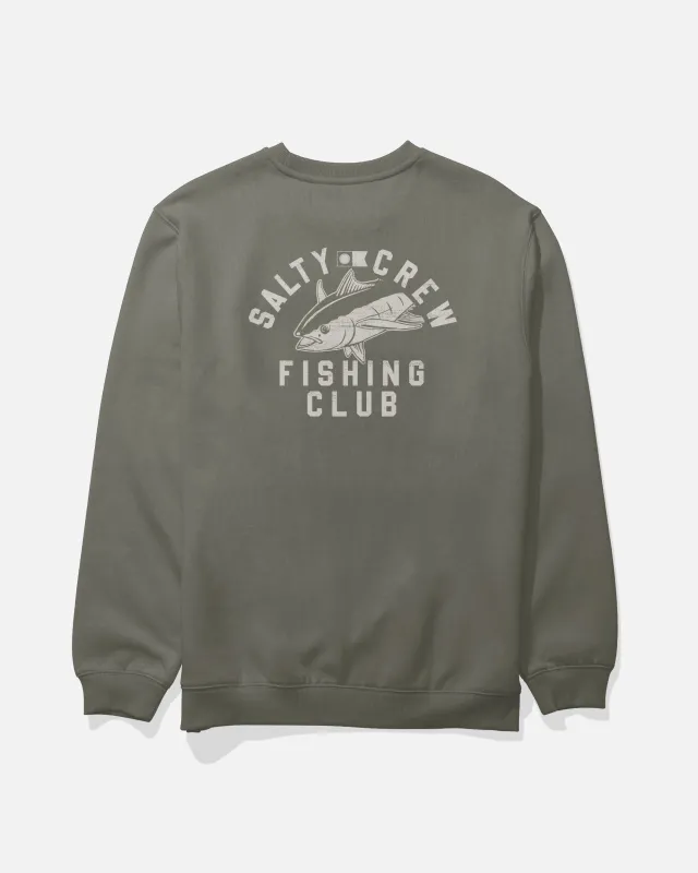 Fishing Club Crew Fleece - Dusty Olive made by Salty Crew