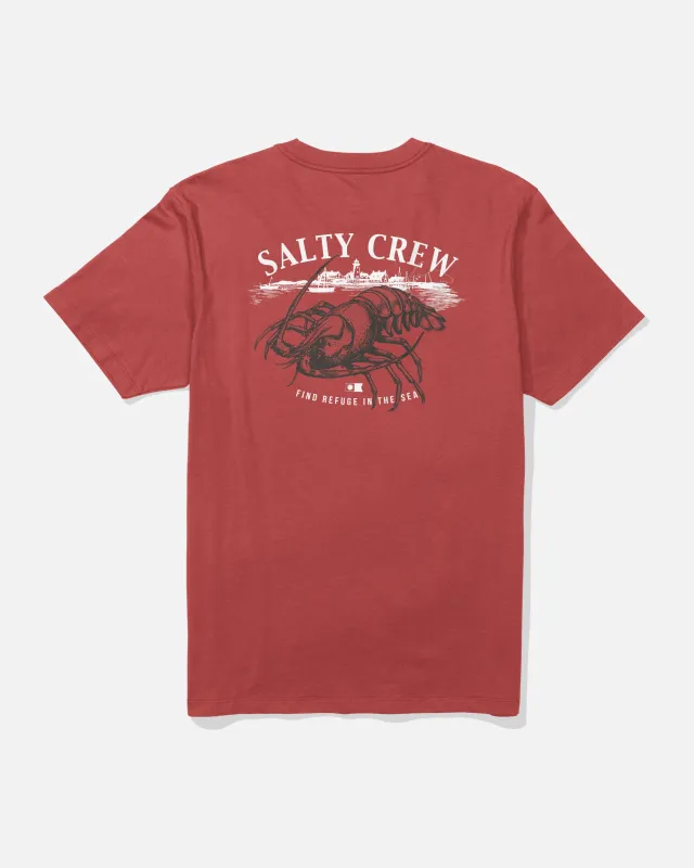 Shelled Crew Tee - Washed Red made by Salty Crew