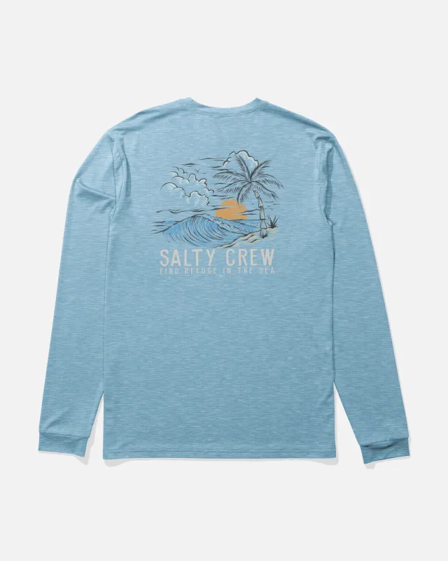 Day Off Long Sleeve Sunshirt - Blue Heather made by Salty Crew