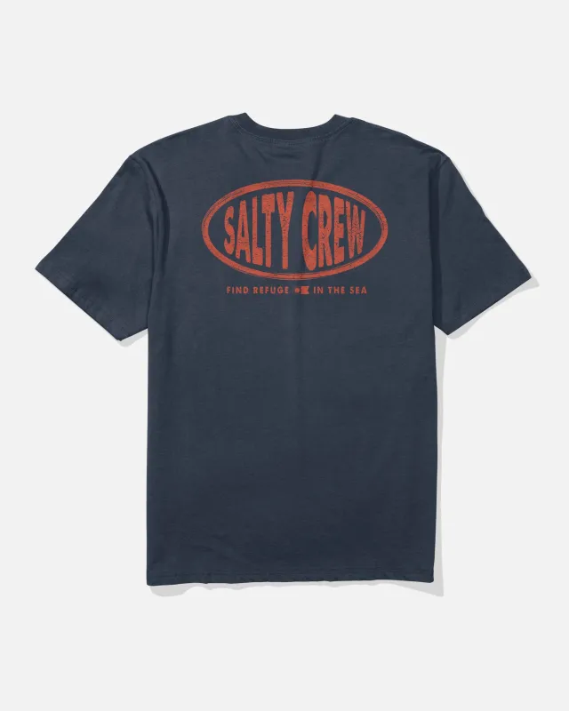 Signage Classic Tee - Navy made by Salty Crew