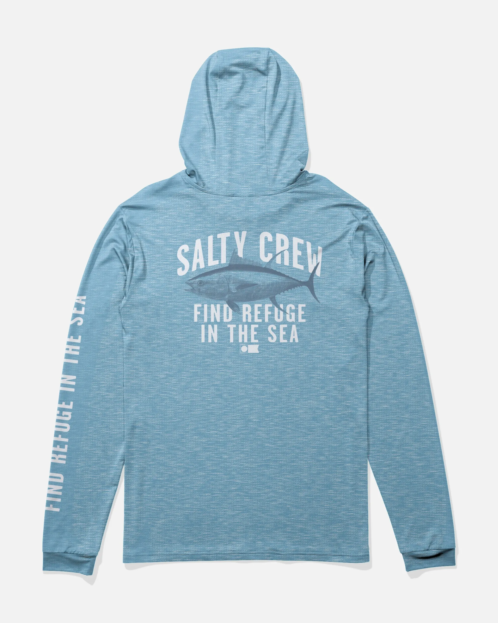 Bitmap Hood Sunshirt - Blue Heather sold by Salty Crew