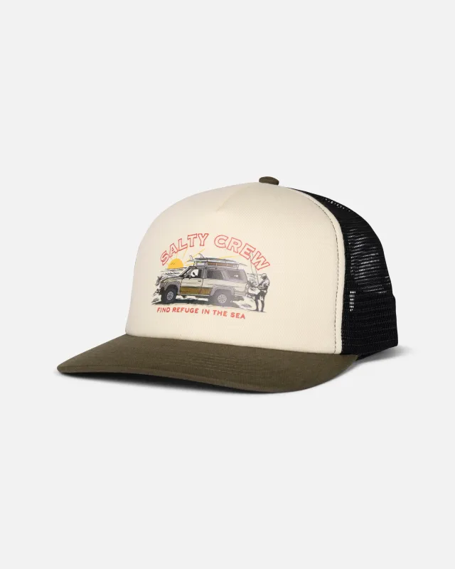 Good Times Foamie Trucker - Dark Olive made by Salty Crew