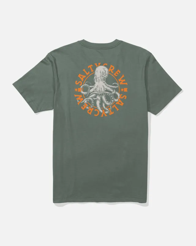 Tentacles Crew Tee - Laurel Wreath made by Salty Crew