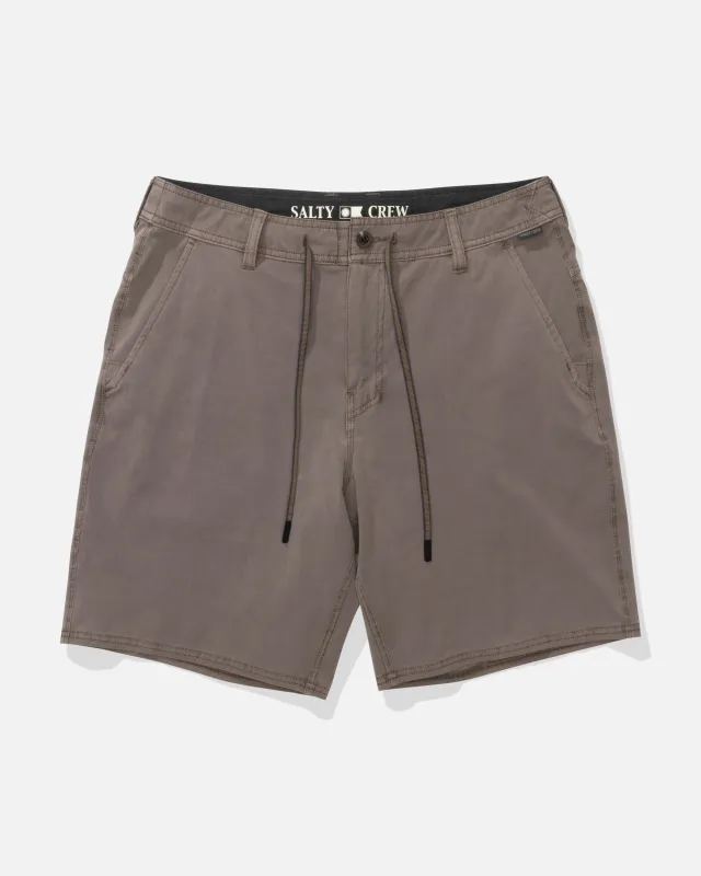 Transom 19" Overdye Short - Dark Brown made by Salty Crew