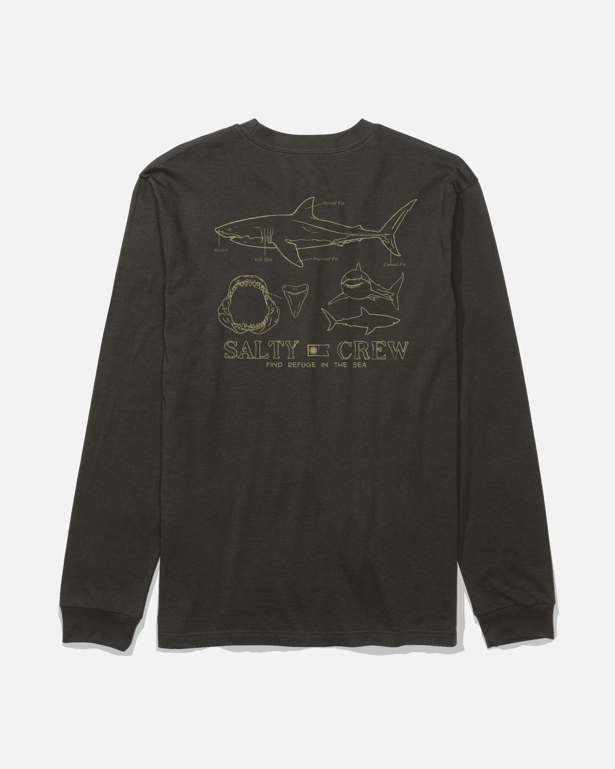 Great White Long Sleeve Tee - Black sold by Salty Crew