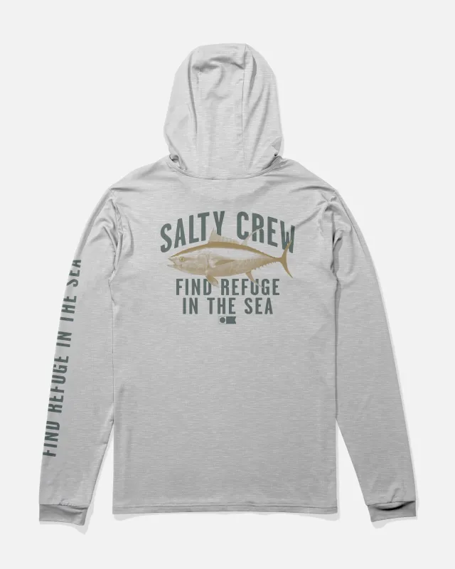 Bitmap Hood Sunshirt - Grey Heather made by Salty Crew
