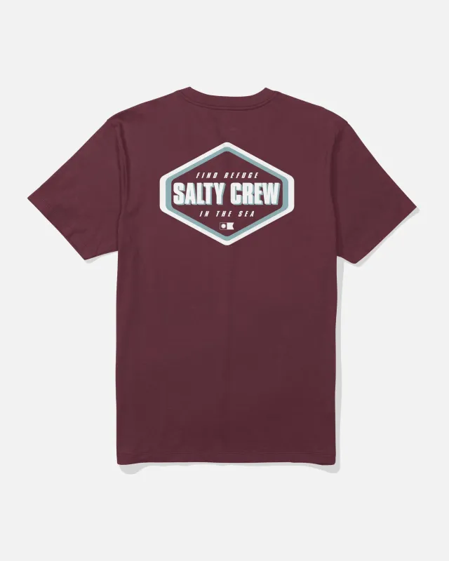 Shapely Crew Tee - Burgundy made by Salty Crew
