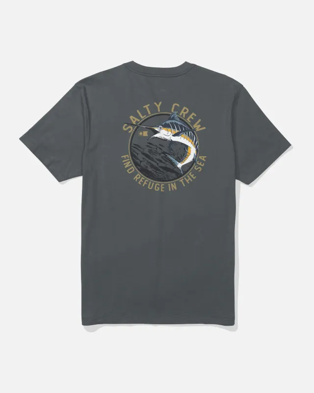 Schooled Crew Tee - Charcoal made by Salty Crew