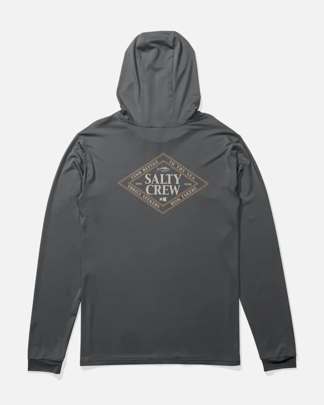 Iconic Hood Sunshirt - Charcoal made by Salty Crew