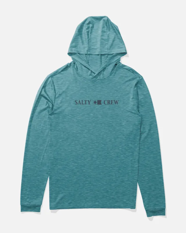 Rail Hood Sunshirt - Teal Blue Heather made by Salty Crew
