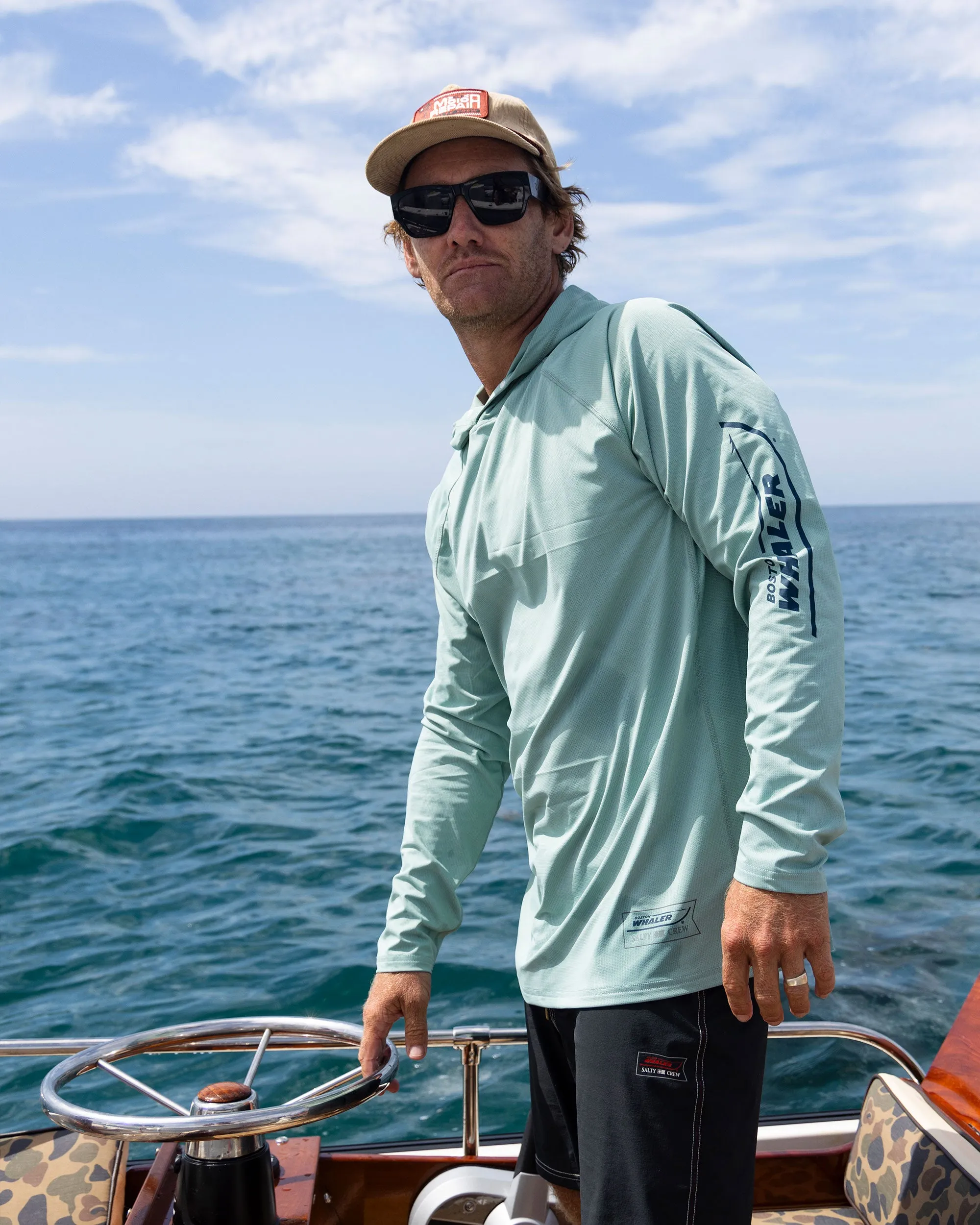 Whaler Apex Perforated Sunshirt - Mackerel sold by Salty Crew product image thumbnail 3