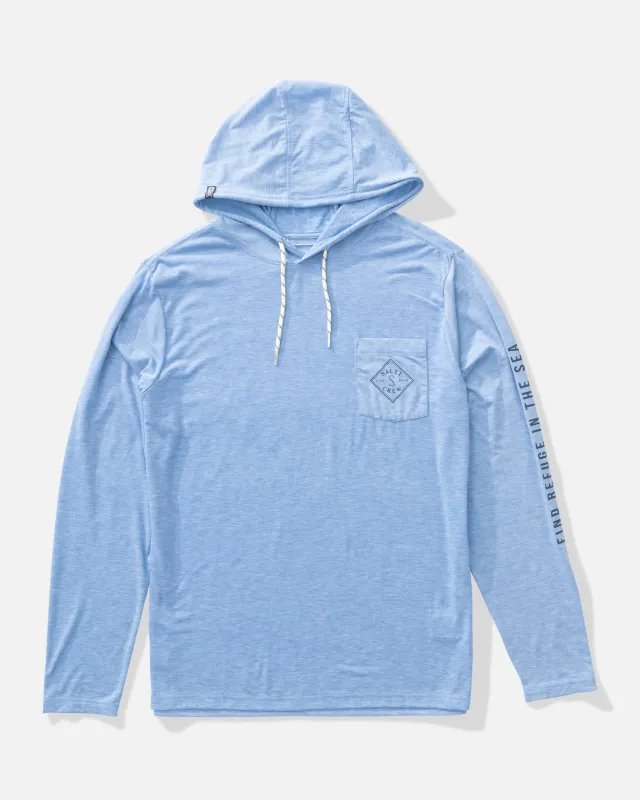 Tippet Pocket UV Hoodie - Blue Heather made by Salty Crew