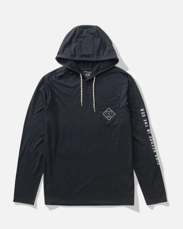 Tippet Pocket UV Hoodie - Black Heather made by Salty Crew