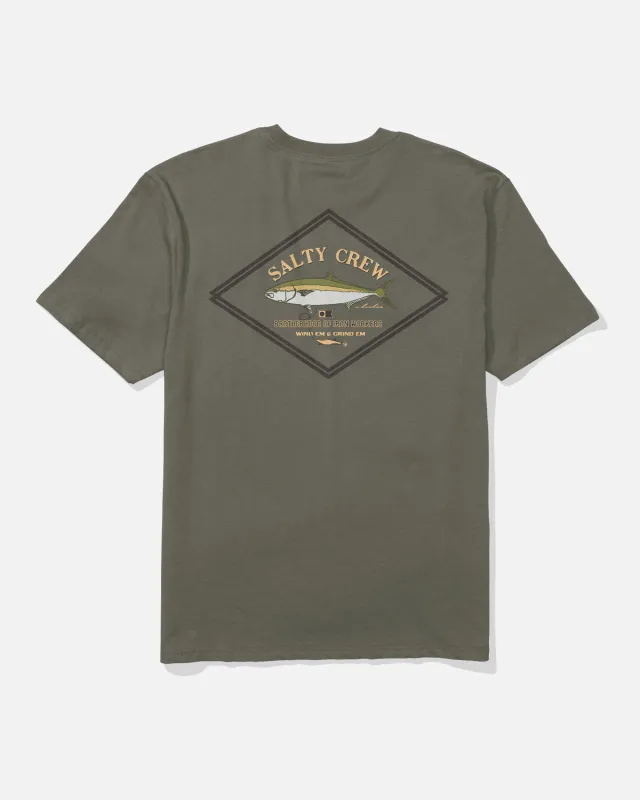 Yellowtail Heavyweight Tee - Washed Dusty Olive made by Salty Crew